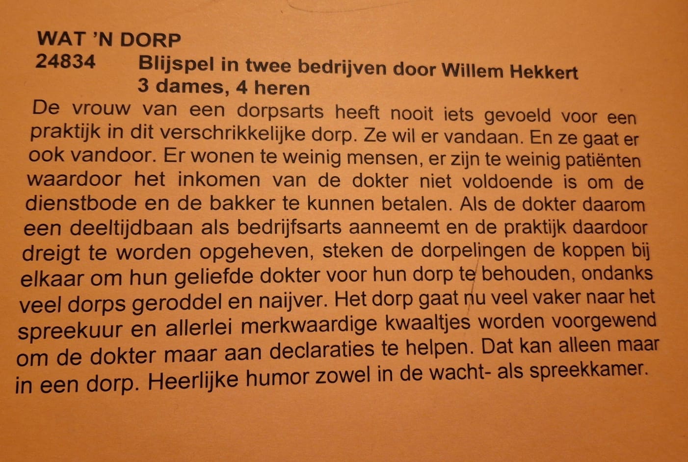 Wat een dorp samenvatting