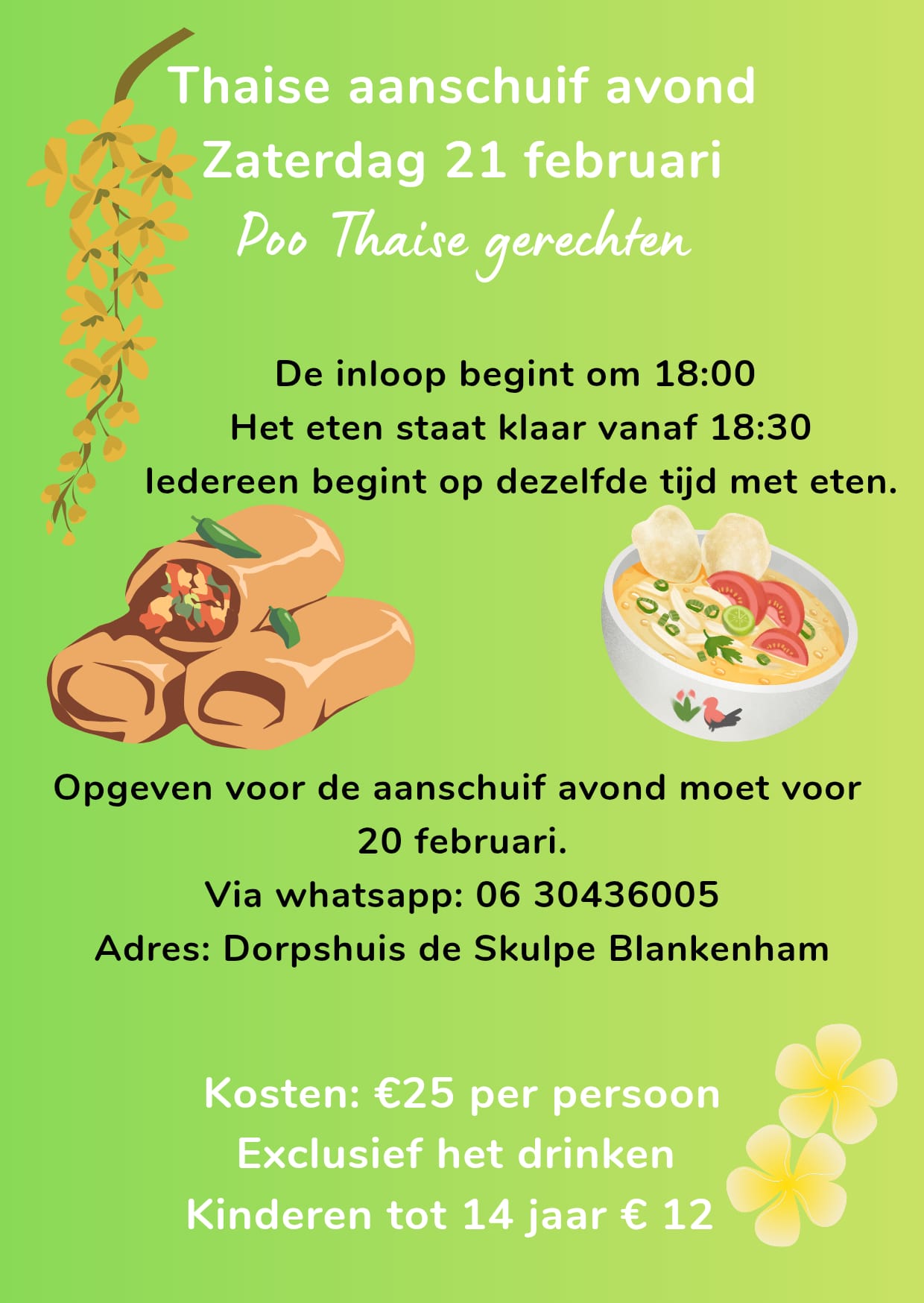 Thaise aanschuif avond